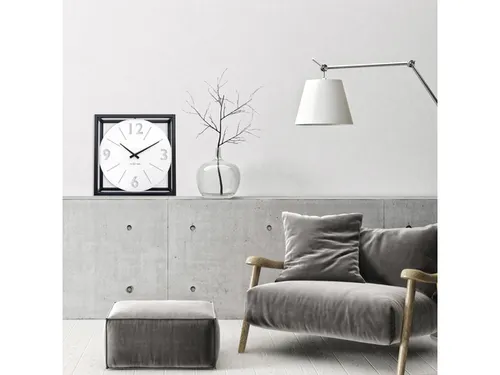 Tafel/wandklok NeXtime Time Frame 40x40cm wit metaal