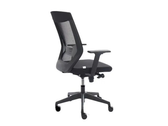 Bureaustoel,Synchroonmech.,M. Armleuningen,Zitting Schuimstof Zwart