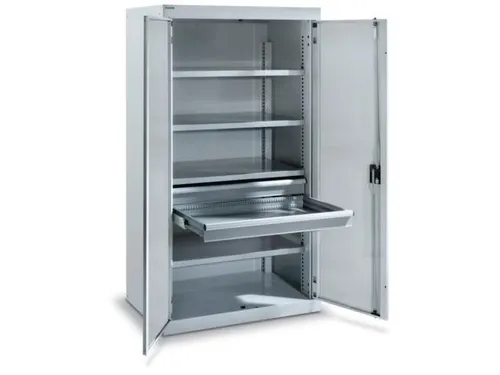 systeemkast,HxBxD 1950x1100x641mm,3xStalen bodem,2lade(n),lak RAL5012