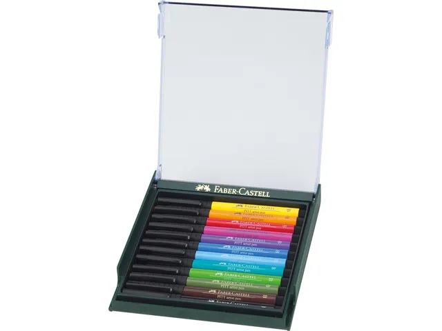 Tekenstift Faber-Castell Pitt Artist Pen Brush set 12 stuks Basic