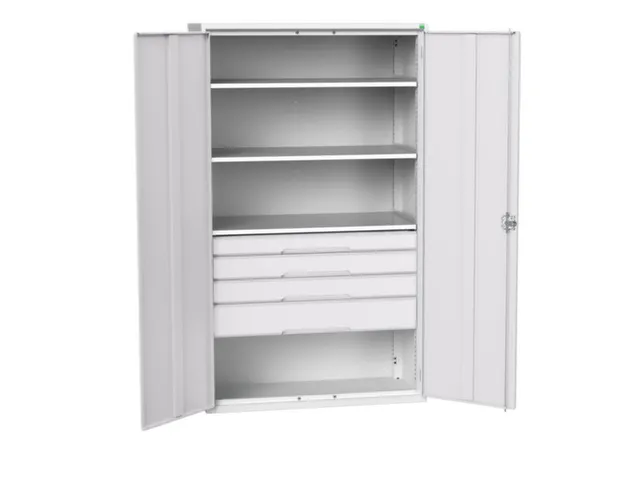 universele kast,HxBxD 2000x1300x550mm,3xStalen bodem,4lade(n)