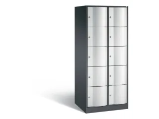 lockerkast cil.slot 1950x770x640mm 2x5 vakken RAL7021 front RAL7035 - 2