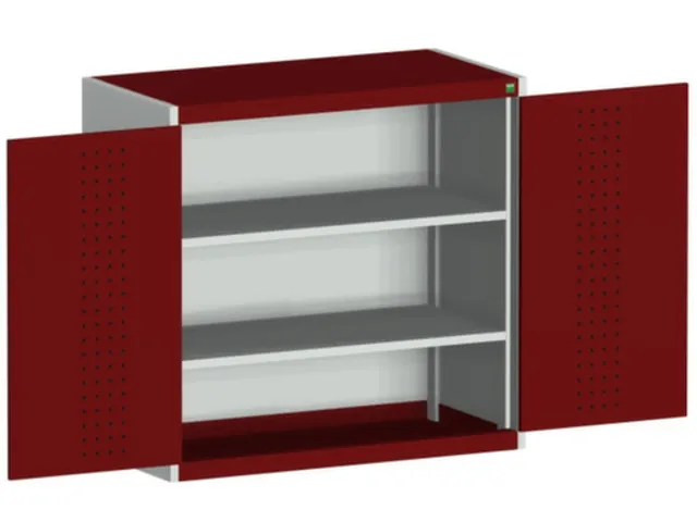 kast met perforaties HxBxD 1000x1050x525mm 2xStalen bodem RAL3004