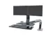 Poste de travail Assis-Debout Double écran avec plan de travail