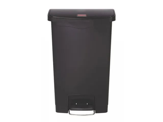 Slim Jim Step On conteneur Front Step synthétique 50 ltr noir, Rubber