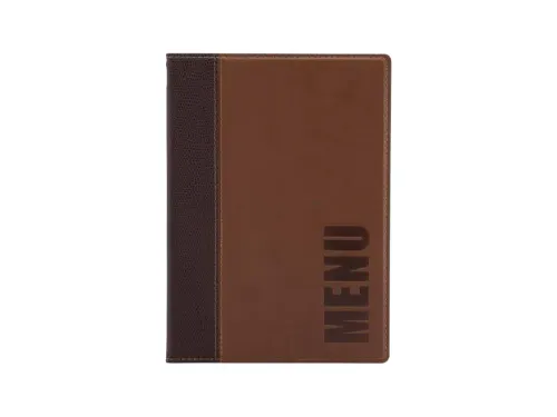 Menukaart Securit Trendy A5 2 tas bruin lederlook