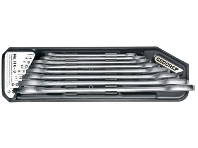 GEDORE H6-8dubbelsleutelset in houder 8-delige set 6-22mm