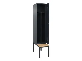 locker met bank,voor scheiding van kleding,HxBxD 2120x400x815mm,1vak - 1