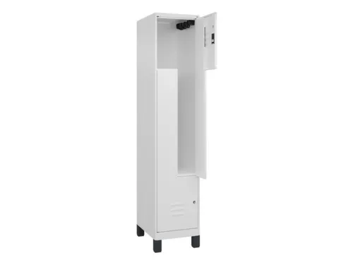 Z-garderobekast,HxBxD 1950x400x500mm,vak B 200/400mm,cil.-slot,voeten