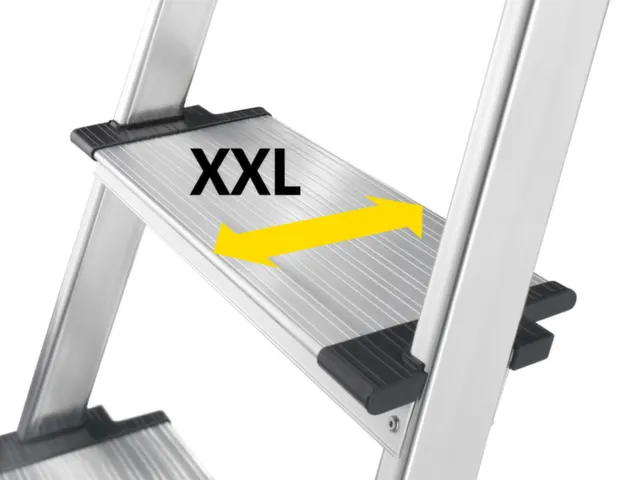 veiligheidsladder,eenzijdig,4 XXL treden,Stand H 0,84m,balk L 1,62m