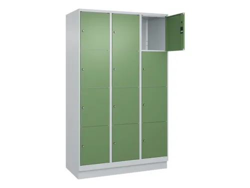 lockerkast,HxBxD 1950x1200x500mm,3x4vakken,vak B 400mm,cil.-slot