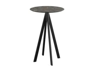statafel,HxØ 1090x700mm,rond,4voeten zwart,blad HPL Galaxy Marble - 1