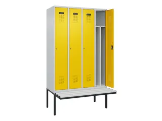 locker met bank,voor scheiding van kleding,HxBxD 2120x1200x815mm,4vak - 1