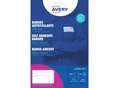 Naambadge etiket Avery L4784-20 63,5x29,6mm Laserprinter 540 stuks