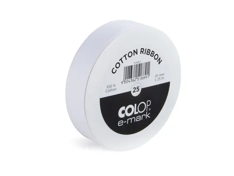 Lint Colop E-mark 25mmx25m wit
