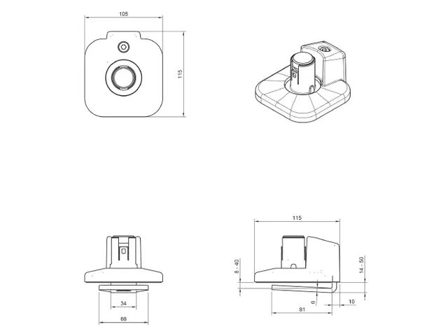 Pince de bureau Viewprime top access 65.713 simple écran noir