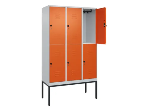 dubbeldekse locker,HxBxD 2120x1200x500mm,3x2vak.,vak B 400mm