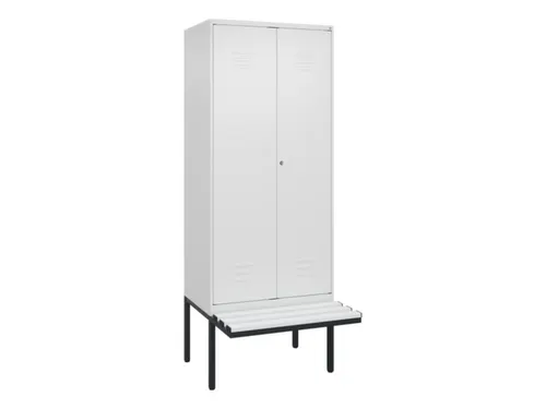 PBM-locker met bank,HxBxD 2120x800x815mm,2vak,vak B 400mm,cil.-slot