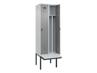 locker met bank,voor scheiding van kleding,HxBxD 2120x600x815mm,2vak - 1