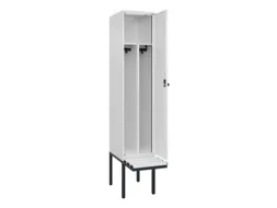 locker met bank,voor scheiding van kleding,HxBxD 2120x400x815mm,1vak