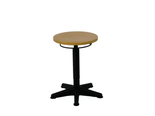 Draaikruk 450-640mm Beuken Gasveer Zwart Voetkruis Kunststof Glijders