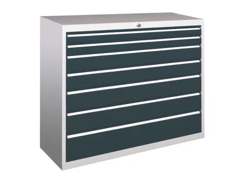 ladekast HxBxD 1000x1023x600mm 7laden RAL7035 front RAL7016