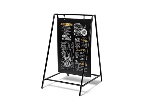 Krijtstoepbord Swing 50x70cm Zwart industrieel frame 15mm