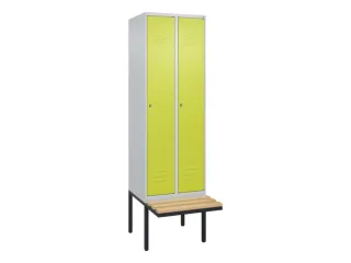 locker met bank,HxBxD 2120x600x815mm,2vak,vak B 300mm,cil.-slot - 1