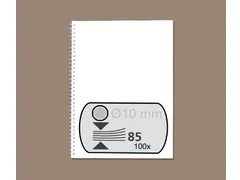 Draadrug Fellowes 10mm 34-rings A4 zilver 100stuks