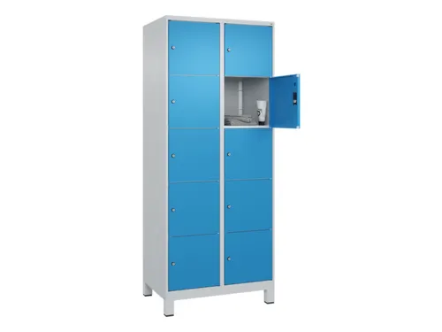 lockerkast,HxBxD 1950x800x500mm,2x5vakken,vak B 400mm,cil.-slot,voeten