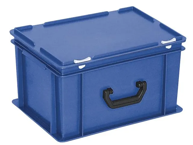 Euronorm Koffer Hxlxb 230x400x300mm 21l 1 Handgreep Blauw