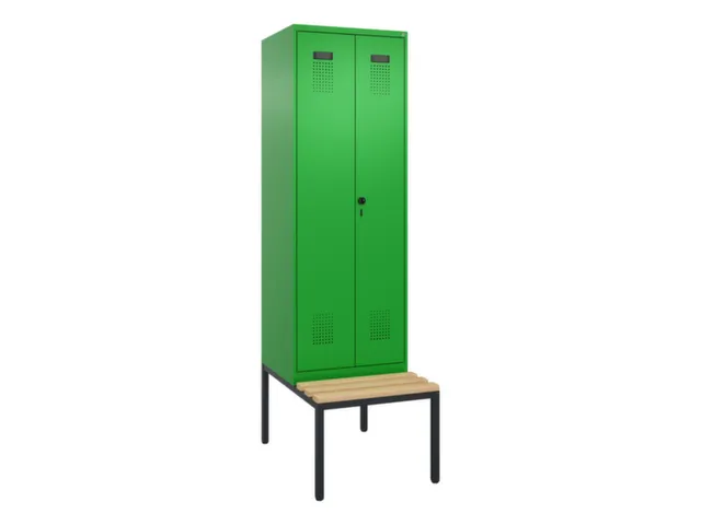 locker met bank,voor scheiding van kleding,HxBxD 2120x600x815mm,2vak