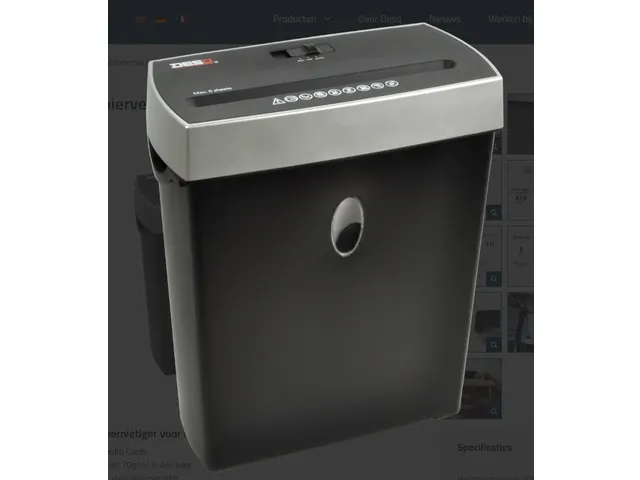 Papiervernietiger 8 Vel 4x38 mm 11 Liter