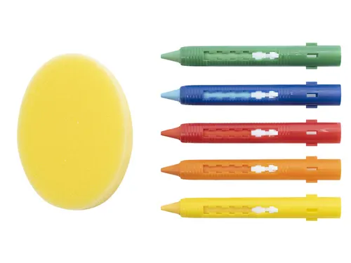 Badkrijtjes Eberhard Faber met spons 5st. op blisterkaart