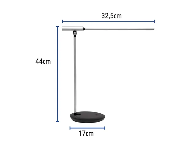 Bureaulamp MAULrubia zilvergrijs USB-poort dimbaar