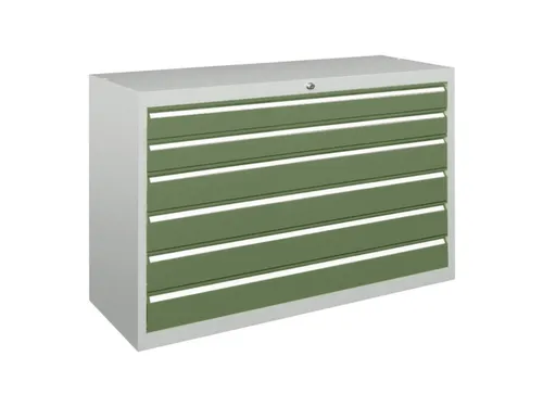 ladekast 800x1023x600mm 6laden cilinderslot RAL7035 front RAL6011