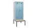 locker met bank,voor scheiding van kleding,HxBxD 2120x800x815mm,2vak