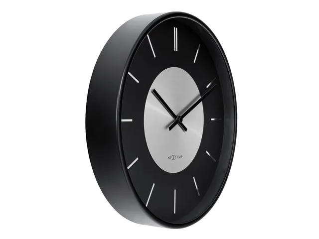 Wandklok NeXtime Retro II 25cm zwart/zilver metaal
