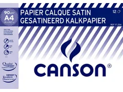 Kalkpapier Canson gesatineerd 12vel 90gr A4 doorschijnend
