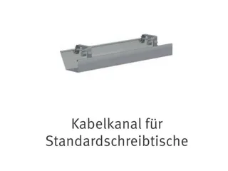 kabelbak,v. bureau,L 590mm,v. tafel B 1400mm,aluminium-zilver - 1
