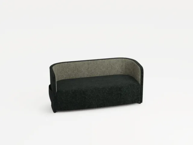 canapé,2 sièges,tissu anthracite/gris clair,HxlxP 760x1570x760mm