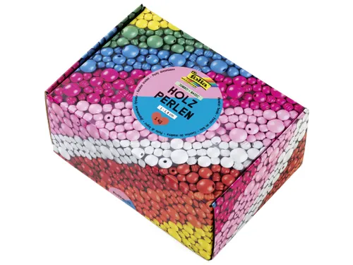 Houten kralen Folia 1000 gram assorti