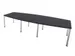 vergadertafel,HxBxD 740x3200x1400mm,vatvormig,CC-zwart