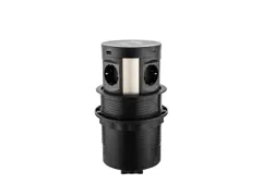 QI Power Pop-Up Meeting - 4x 230v + 2x USB A+C - Zwart
