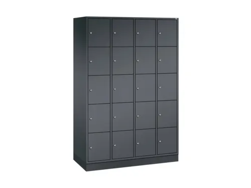 lockerkast,HxBxD 1950x1220x500mm,4x5vakken,cil.-slot,sokkel