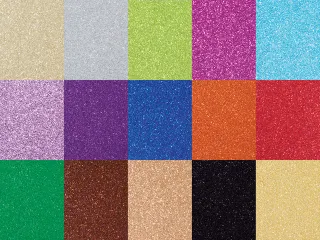 Glitterkarton Folia 50x70cm 300gr 15 vel 15 kleuren - 2