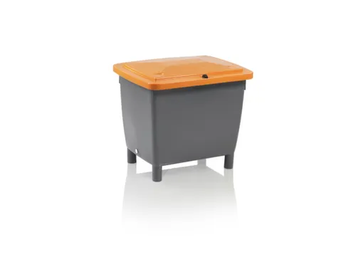 Zoutbak 210l 775x 790x 605mm Hdpe Grijs Deksel Oranje