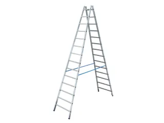 Bokladder Dubbelzijdig 4.03m 2x14sporten Aluminium Scharnieren - 1