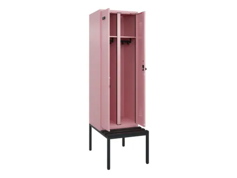 locker met bank,voor scheiding van kleding,HxBxD 2120x600x815mm,2vak