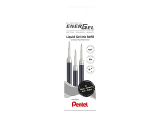 Gelschrijvervulling Pentel LR7 Energel medium zwart set à 3 stuks - 1